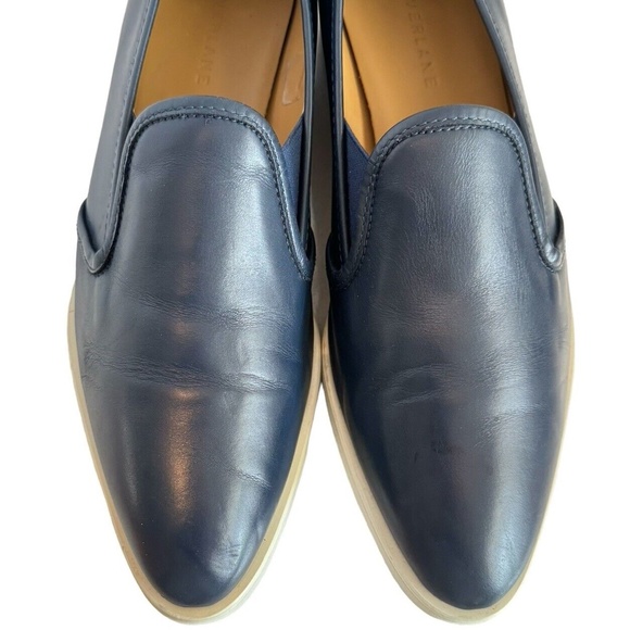 Everlane The Leather Street Shoes Navy Blue Slip On Pointed Toe Women's Flats - Picture 9 of 12